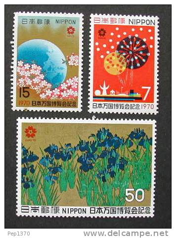 JAPON 1970 - EXPO-70 FLORES -FLEURS - YVERT 972/974 - Unused Stamps