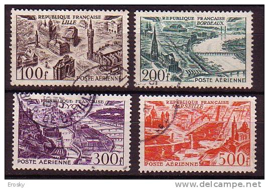 M3809 - FRANCE AERIENNE Yv N°24/27 - 1927-1959 Used