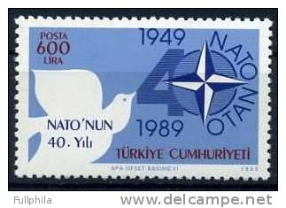 1989 TURKEY 40TH ANNIVERSARY OF NATO MNH ** - NATO