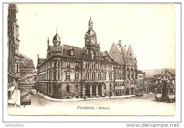 PFORZHEIM  -  * RATHAUS Mit DENKMAL Und Geschâft Gebrüder SCHMIDT * -  Editeur :GÜSSOW & HESSENAUER De Pforzheim N°10592 - Pforzheim