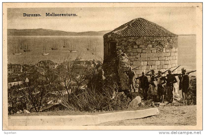 DURAZZO / DURRËS - MALISORENTURM : GUERRIERS ALBANAIS - CARTE POSTALE VOYAGÉE En 1917 Par POSTE MILITAIRE (b-686) - Albanië