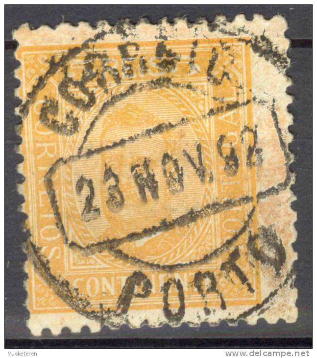 Portugal Mi. 66yA King Carlos I. Perf. 11½ Deluxe Cancel Porto 23. Nov. 92 (1892) - Gebruikt