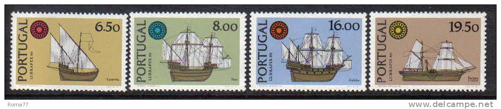 SS343 - PORTOGALLO 1980 , Navi Serie N. 1482/85  *** - Unused Stamps