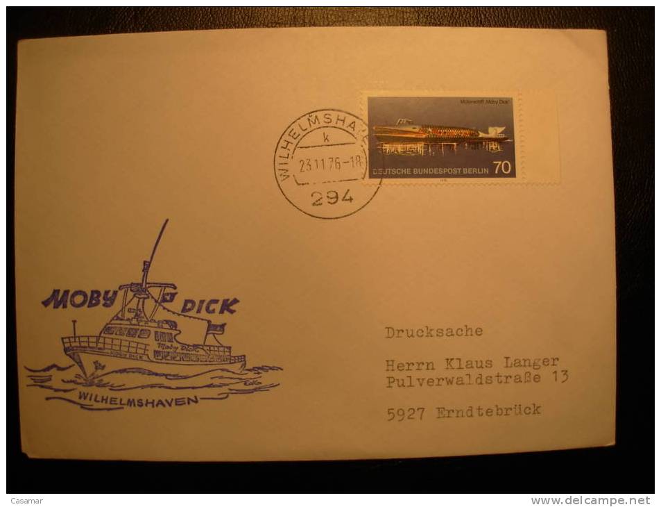 GERMANY MOBY DICK Wilhelmshaven Literature Corner Card 1976 Cover - Baleines