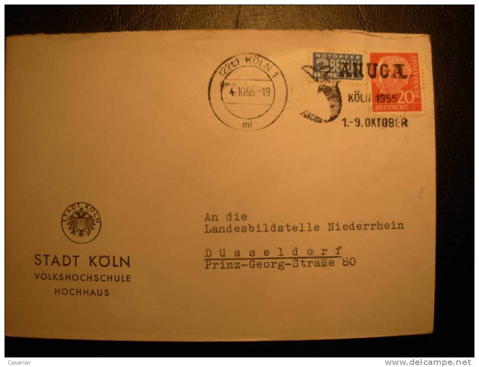 GERMANY Anuga KOLN 1955 Cancel On Cover To Dusseldorf - Baleines