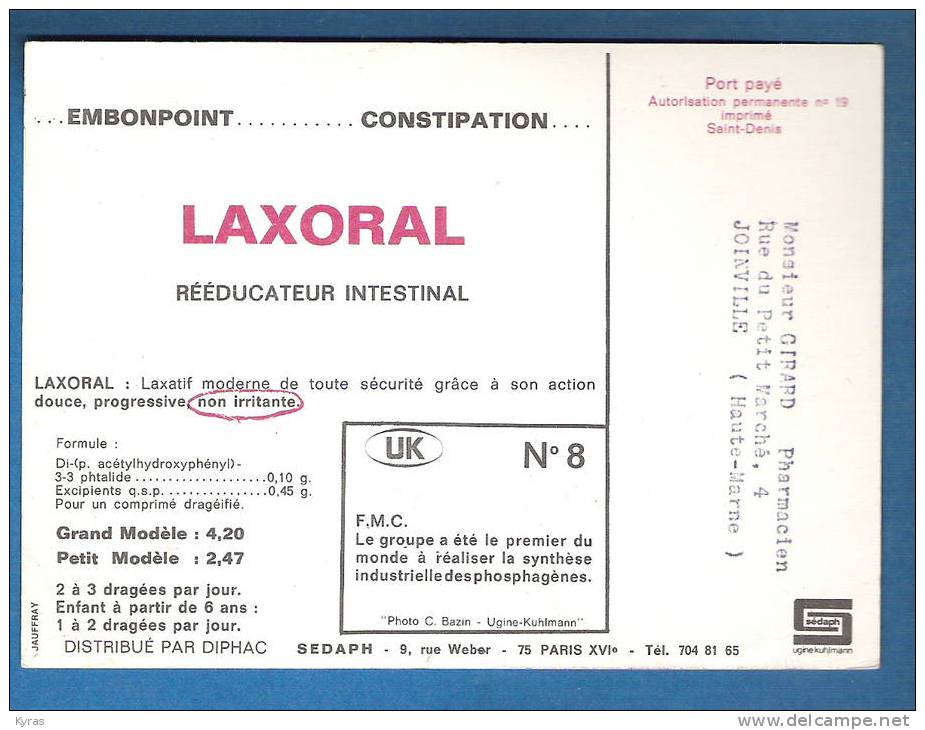 CPM 10X15  PHARMACIE  PRODUCTIONS PHARMACEUTIQUES DU GROUPE UGINE KUHLMANN - Santé