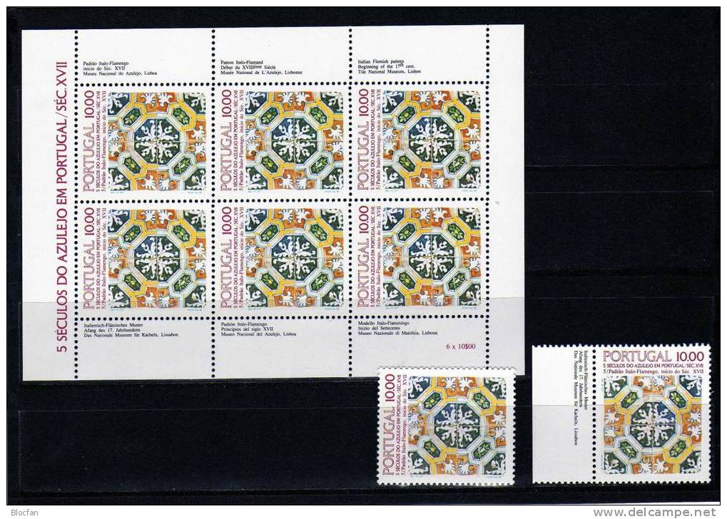 Azulejos 10 Esc. Wandkacheln II Italo - Flämisches Muster Portugal 1557y + Kleinbogen O 7€ - Hojas Completas