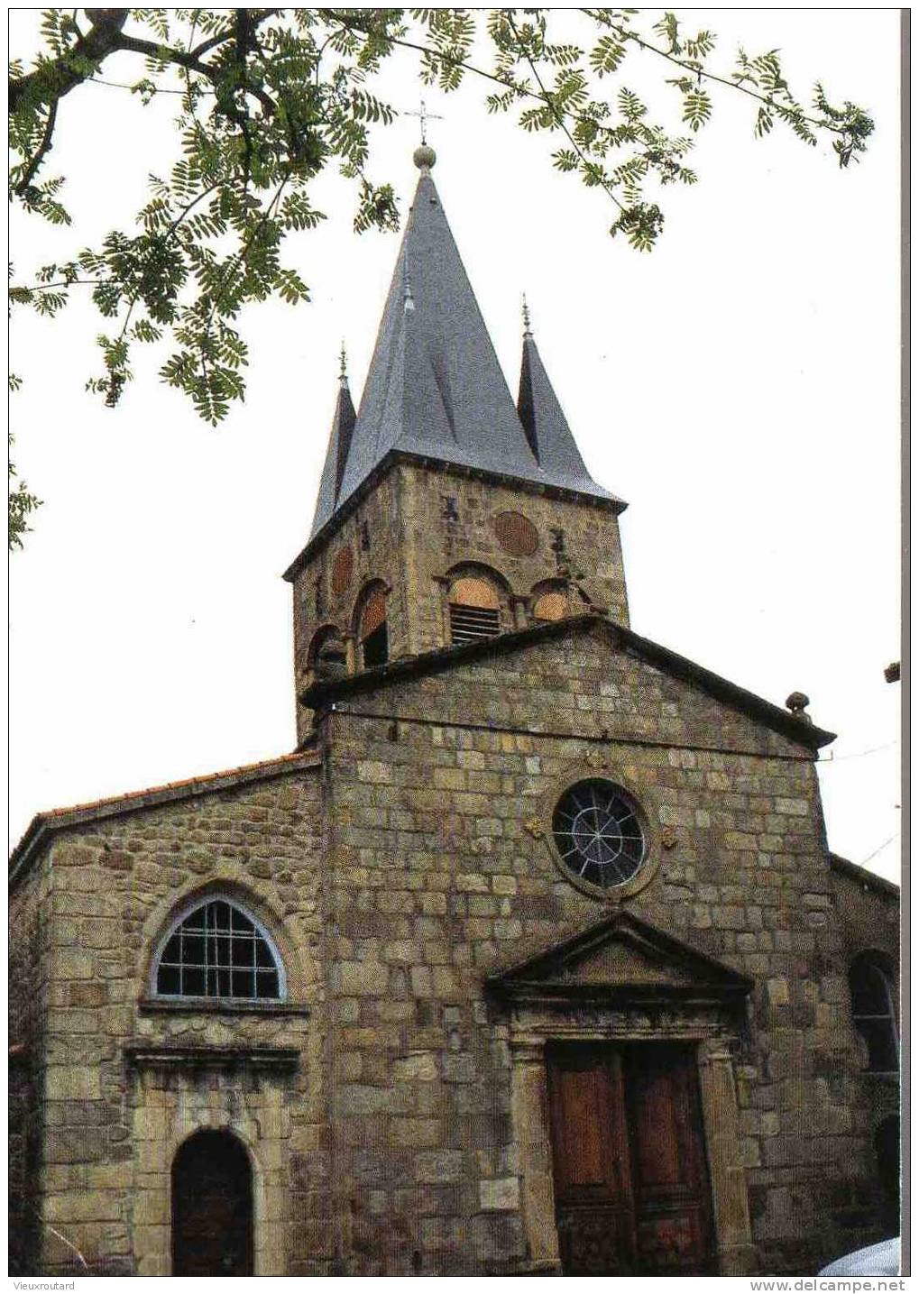 CPSM. SAINT DIDIER EN VELAY. ALT. 835M. EGLISE CLASSEE MONUMENT HISTORIQUE. DATEE 1992. FLAME. - Saint Didier En Velay