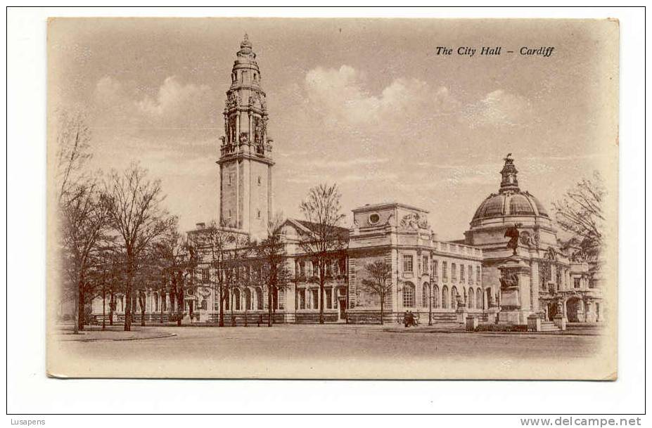 OLD FOREIGN 1845-  UNITED KINGDOM - WALLES - CARDIFF - THE CITY HALL - Glamorgan