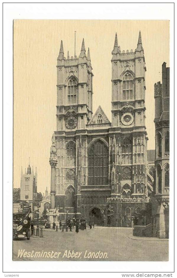 OLD FOREIGN 1850 -  UNITED KINGDOM - ENGLAND - LONDON - WESTMINSTER ABBEY - BUS - Westminster Abbey