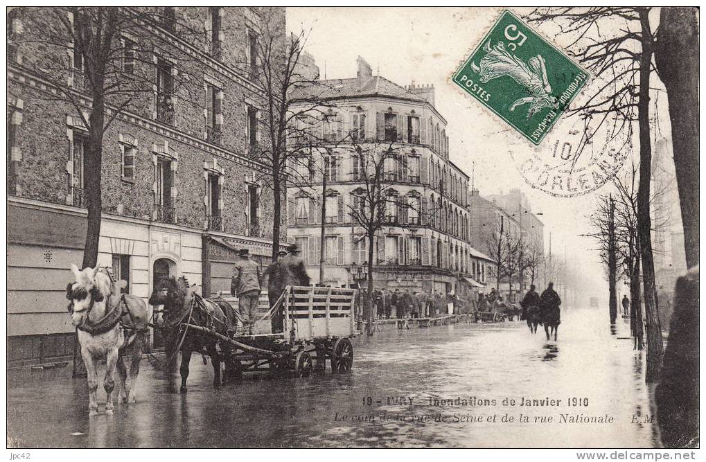 Ivry  Coin De La Rue De Seine Rue Nationnale Innondations 1910 - Ivry Sur Seine