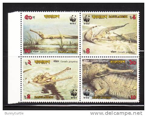 Bangladesh 1990 World Wildlife Fund Various Gavials Crocodile MNH - Bangladesch