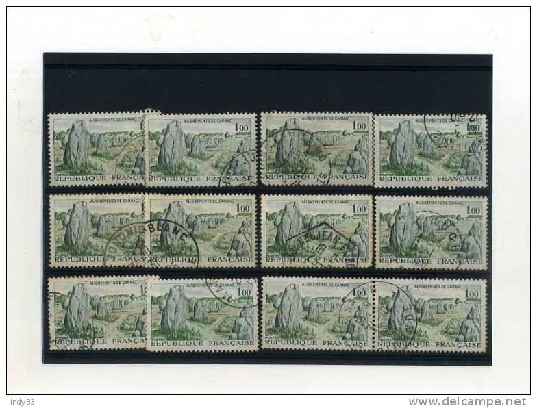 - FRANCE .  ENSEMBLE DE TIMBRES DE FRANCE . VARIANTES DU 1,00 ALIGNEMENTS DE CARNAC 1965 . Y&T N°1440 - Used Stamps