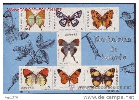 ANGOLA 1981 - MARIPOSAS - PAPILLONS  - Yvert Block 6 - Angola