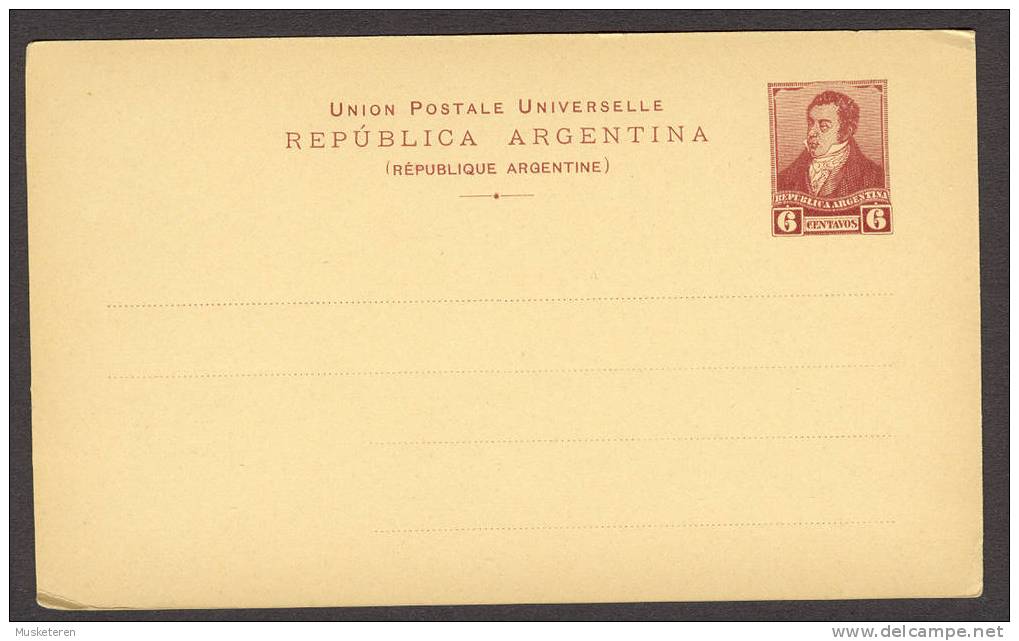 Argentina Postal Stationery Ganzsache UPU Union Postale Universelle 6 Centavos Mint - Postal Stationery