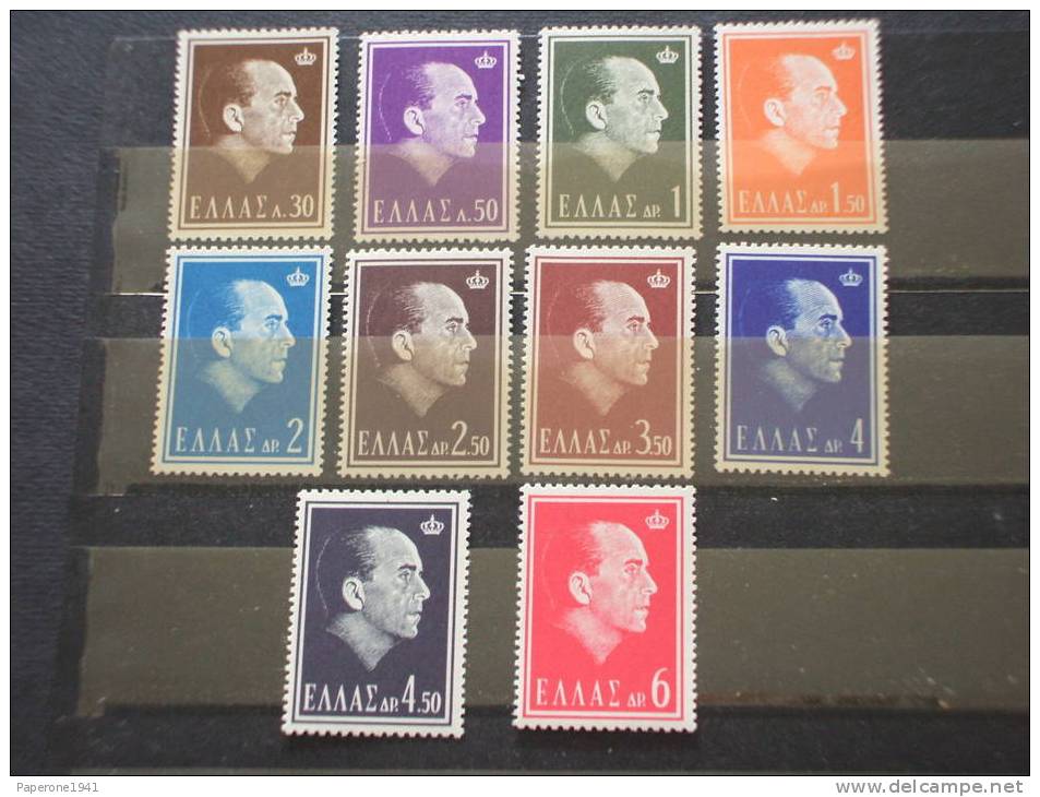 GRECIA 1964 MORTE RE 10v. NUOVI(++) - Unused Stamps