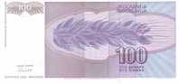 YOUGOSLAVIE    100 Dinara  Daté De 1992   Pick 112     ***** BILLET  NEUF  ***** - Yugoslavia