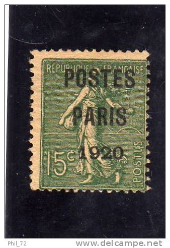 FRANCE - Préoblitéré - Yvert N°25 Neuf* - 1893-1947