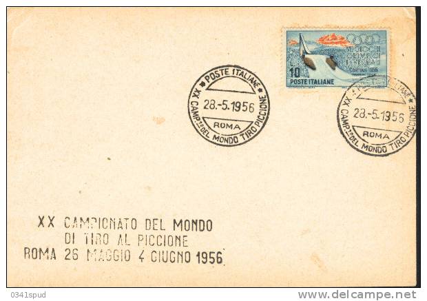 1956 Italia  Champ. Monde Tir Au Pigeon D´argile  Tir  Shooting  Tiro - Tiro (armi)