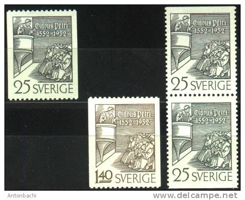 SUEDE / SWEDEN - 1952 - *  / YT 367-368 Avec /with 367b - Scott 432-434 - Ungebraucht