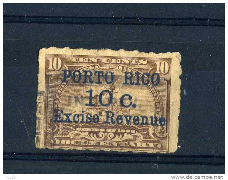 - ETATS-UNIS . PORTO RICO 1901 . DOCUMENTARY STAMP 1898 SURCHARGE - Puerto Rico