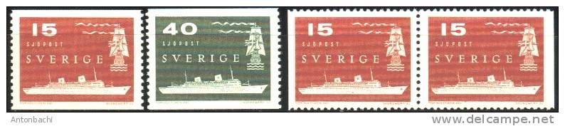 SUEDE / SWEDEN - 1958 - *  / YT 427-428 Avec/with 427b - Scott 521-523 - Neufs