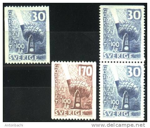 SUEDE / SWEDEN - 1958 - *  / YT 432-433 Avec/with 432b - Scott 529-531 - Unused Stamps