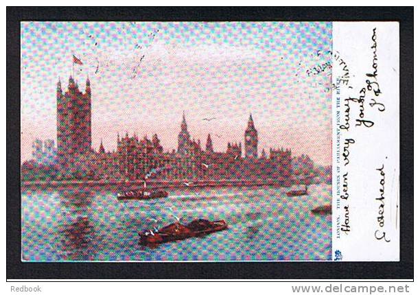 1903 Raphael Tuck Postcard The Houses Of Parliament From The River Thames Boats - Gateshead Postmark - Ref 294 - River Thames