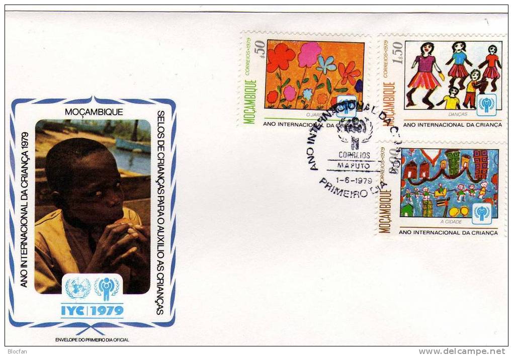 UNICEF Kindertag 1979 Mosambique 694/9+ ZM80 3x FDC 6€ Kinder-Zeichnungen Painting Children Cover Set Art Bf UNESCO - UNICEF