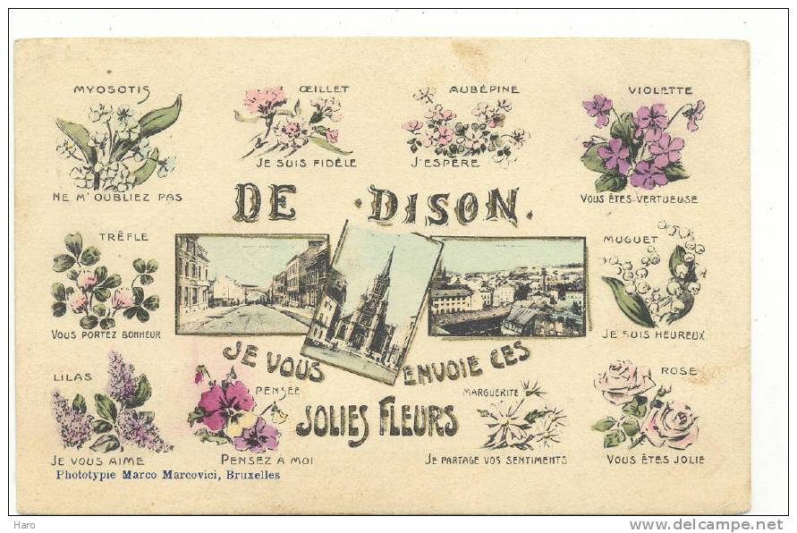 De DISON Je Vous Envoie Ces Jolies Fleurs - Carte 3 Vues (1422) - Dison