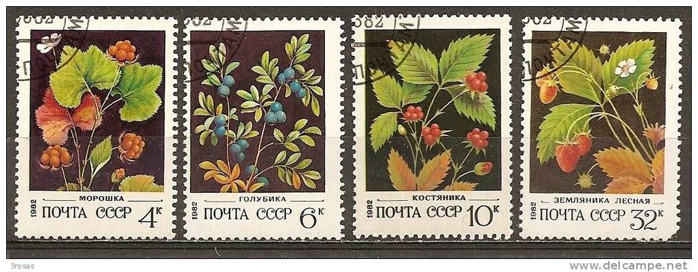 Russie 1982 Berry Fruits Baies Sauvages Obl (32k Pulled Corner) - Usados