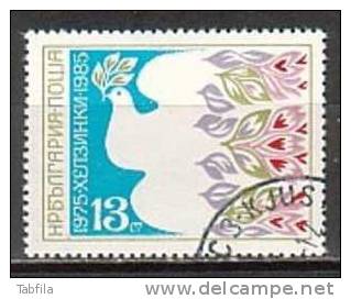 BULGARIA / BULGARIE - 1985 - 10an. De La Signature Des Accords D´Helsinki - 1v Obl. - Pigeons & Columbiformes