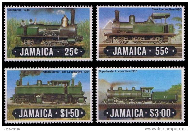 (008) Jamaica / Jamaique  Locomotives / Railways / Trains / Chemins De Fer / Eisenbahn  ** / Mnh  Michel 595/98 - Jamaique (1962-...)