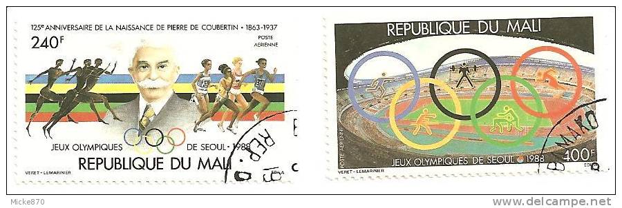 Mali Poste Aérienne N°531 Et 532 Oblitéré JO De Séoul - Sommer 1988: Seoul