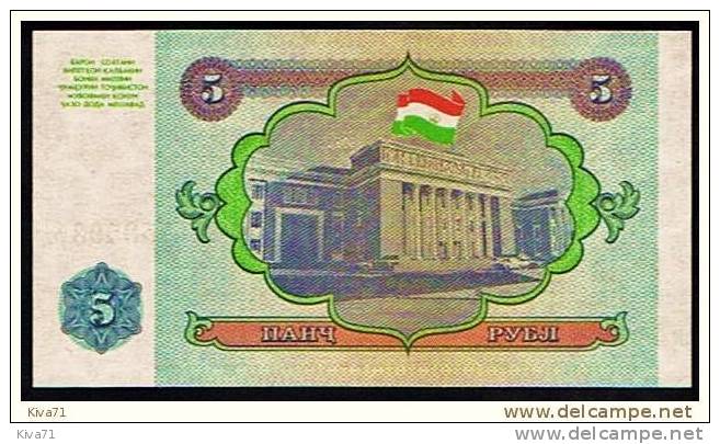 5 Rubles "TADJIKISTAN"       UNC   Ro 62 - Tayikistán