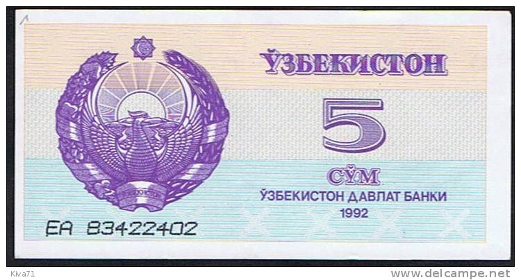 5 Cym  "OUZBEKISTAN"      1992   UNC     Ro 61 - Oezbekistan
