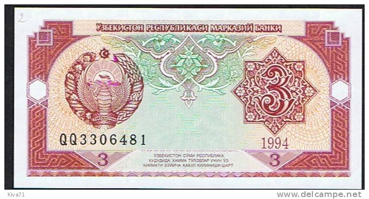 3 Cym  "OUZBEKISTAN"      1994   UNC     Ro 60 - Ouzbékistan