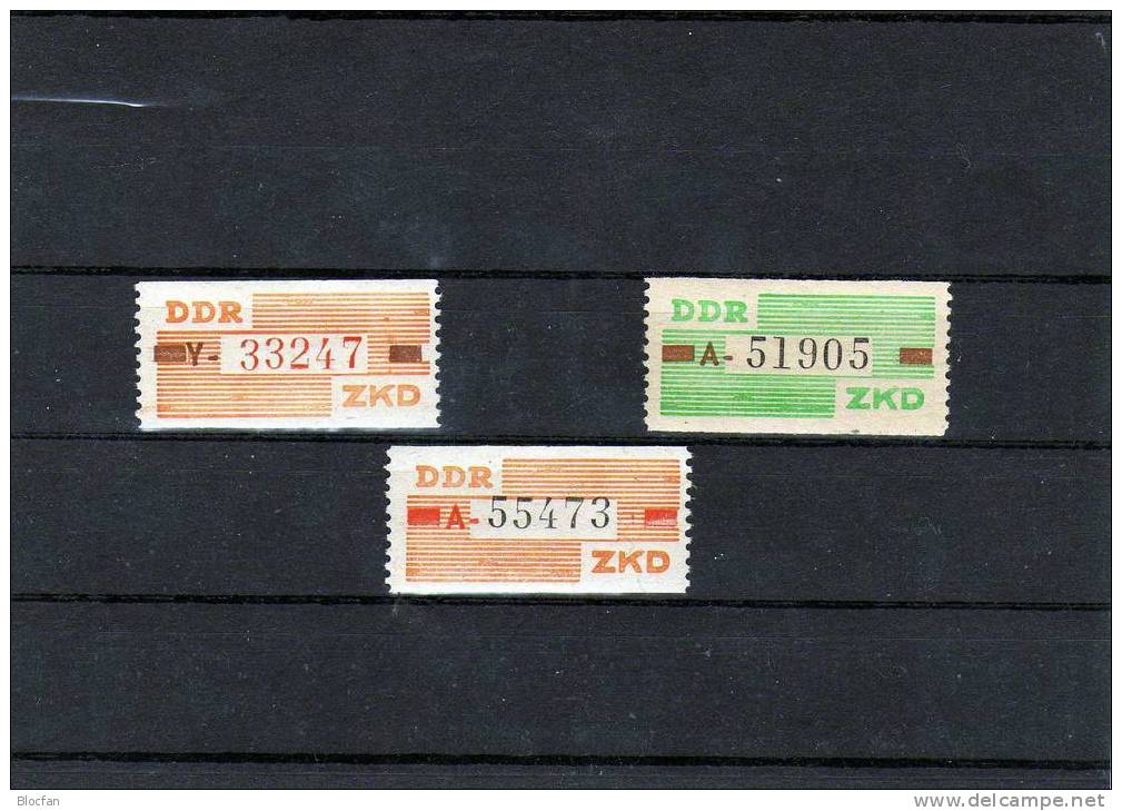 Dienstmarken 1960 B Neue Farben DDR V Bis X 6Billett-Streifen ** 30€ ZKD Vorbereitete Ausgabe Als Billett-Marken Set GDR - Perforiert/Gezähnt