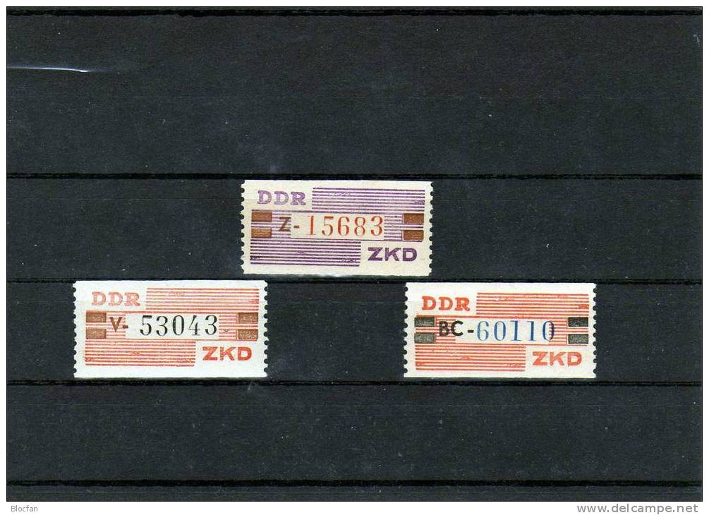 Dienstmarken 1960 B Neue Farben DDR V Bis X 6Billett-Streifen ** 30€ ZKD Vorbereitete Ausgabe Als Billett-Marken Set GDR - Perfins