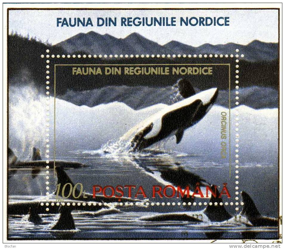 WWF Naturschutz Tiere Des Nordens Schwertwal Rumänien Block 278 2€ Wale Bloque Bloc Hojas M/s Fauna Sheet Bf ROMANIA - Baleines