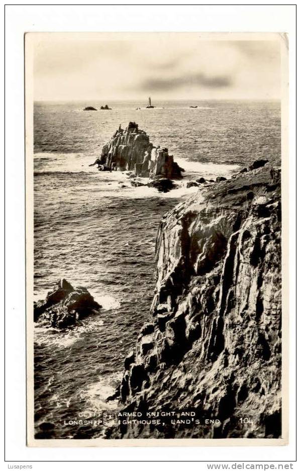 OLD FOREIGN 1869 -  UNITED KINGDOM - ENGLAND - - Cliffs Armed Knight And Longships Lighthouse Land´s End - Land's End