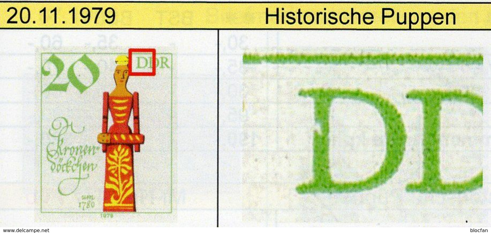 Abarten 1979 Puppen 2472/7+KB III ** 105€ Kerbe Im D Von DDR History Toys M/s Bloc Art Error On Sheetlet Bf Germany - Abarten Und Kuriositäten