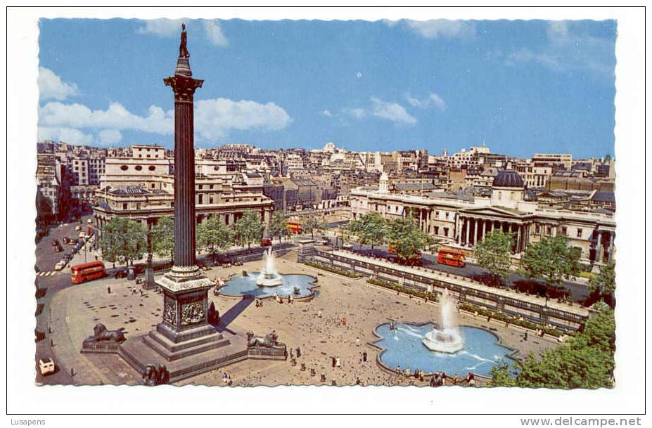 OLD FOREIGN 1877 -  UNITED KINGDOM - ENGLAND - LONDON - TRAFALGAR SQUARE - BUS - Trafalgar Square