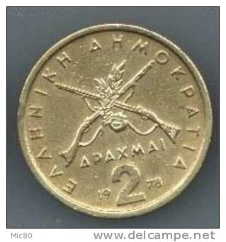 Grèce 2 Drachmes 1978 Ttb - Grecia