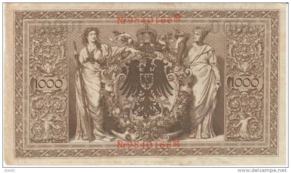 1000 Marks Germany 1910 Banknote, Krause #45b - 1000 Mark