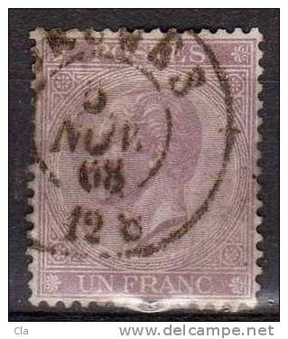 21  Obl  Cob 135  (timbre Entier) - 1865-1866 Profile Left