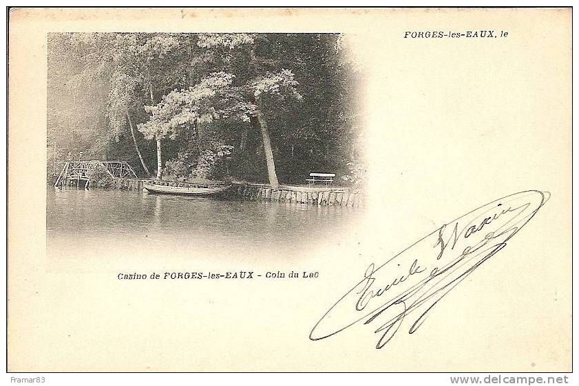 Forges Les Eaux - Casino De Forges - Coin Du Lac  ( Belle Carte Precurseur 1901 )  /  L2 - Forges Les Eaux