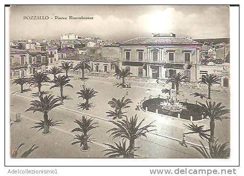 14941)cartolina Illustratoria  Pozzallo - Piazza Rimenbranze - Ragusa