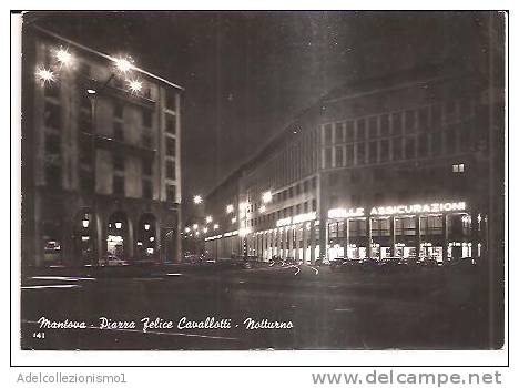 14944)cartolina Illustratoria  Mantova - Piazza F. Cavallotti - Notturno - Mantova