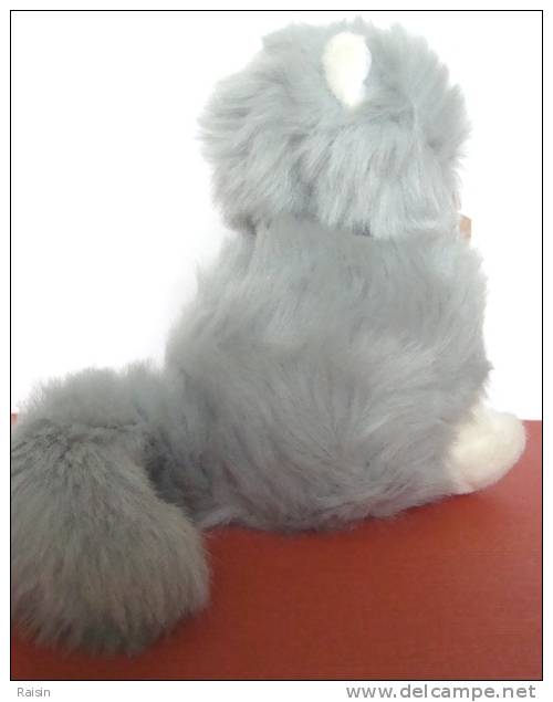 Très  Belle Peluche Ancienne  Neuve  Chaton Persan  Mondain Gris Angora  Aux  Yeux Bleus  Haut 21cm TBE - Plüschtiere